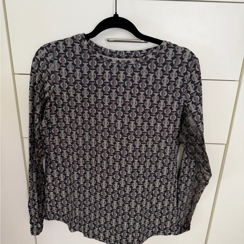 IBKUL Patterned Black and White Women's Sun Shirt